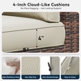 thumbnail image 2 of Clouddwell 8 Piece Outdoor Patio Furniture Set with 44" Fire Pit Table, Wicker Rattan Patio Sectional Sofa Set (Beige), 2 of 4