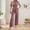 Red, variant on Women's V Neck Long Sleeve Jumpsuit Elegant Wide Leg Romper with Belt and Pockets for Casual Wear