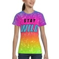 thumbnail image 3 of Ben Azelart Stay Wild Kids T-Shirt 3d Printed Graphic T-Shirts Boys And Girls Short Sleeve Shirts For Youth Kids X-Small, 3 of 7