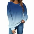 thumbnail image 5 of Sakmal Blue Sweatshirts for Women Fall Holiday Halloween Sweatshirts Comfy Spider Web Fall Fashion Tops, 5 of 5