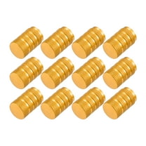 Unique Bargains 12 Pcs Auto Tire Valve Dust Caps Wheel Valve Covers Dustproof Aluminium Alloy Gold Tone