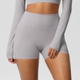 thumbnail image 5 of JIUWEN Gym Shorts Women Crossover Biker Shorts High Waisted Spandex Workout Yoga Booty Shorts with Pockets-Light Gray-L,Gym Shorts Women,Butt Lifting Shorts,Booty Shorts, 5 of 9