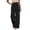 C-Black626, variant on DHFJKG Summer Sweatpants Women Loose Fit Wide Leg Linen Trousers With Pockets Ruffle Flowy Comfortable Versatile Trousers