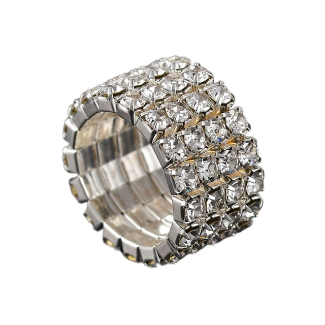 Anillo de cristal elástico Sonducket con incrustaciones exquisitas compromiso único promesa de boda