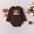thumbnail image 5 of VNKIDY Boys Outfits Baby Thanksgiving Outfit Set With Long Sleeve Letter Prints Bodysuit Cartoon Prints Elastic Waisted Pants Matching Beanie For Thanksgiving Celebration Stylish Sets, 5 of 9