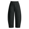 thumbnail image 5 of Barrel Sweatpants for Women, High Rise Comfort Waist Wide Leg Ankle Length Pants with Pockets, Womens Fall Outfits | VerBelle,Dark Gray XL, 5 of 9