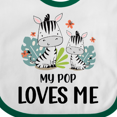 thumbnail image 4 of Inktastic Zebra My Pop Loves Me Boys or Girls Baby Bib, 4 of 4