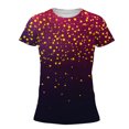 thumbnail image 3 of Blusa de manga corta con estampado digital de cuello redondo casual para mujer Pompotops  hkajfhjk461661, 3 of 3