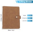 thumbnail image 2 of Uxcell A5 PU Leather Binder Cover, 6 Ring Loose Leaf Binder Protector Round Ring Binder Cover Refillable Notebook Binder for Meeting Photocard Budget Notebook Folder, Brown, 2 of 6
