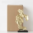 thumbnail image 3 of Couples Kiss Sculpture Exquisite Decorative Resin Kissing Lover Figurine Home Decor Gold, 3 of 3