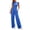 Blue, variant on Womens Casual Sets 2 Piece Short Sleeve Crewneck Tee Top Full Length Elastic Waist Pants Breathable Vacation Casual Sets for Women(L,Navy)