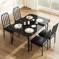 thumbnail image 4 of Accreate Black Glass Dining Table Set for 4, Modern Kitchen Table & Chairs, Space-Saving, 4 of 12