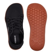 HOBIBEAR Wide Toe Box Shoes for Women Outdoor Trail Running Minimalist Sneakers Black Brown US 8