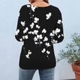 thumbnail image 6 of Perfectbot Women's Long Sleeve Crew Neck T-Shirt Floral Print Casual Comfortable Daily Top Tee, 6 of 7