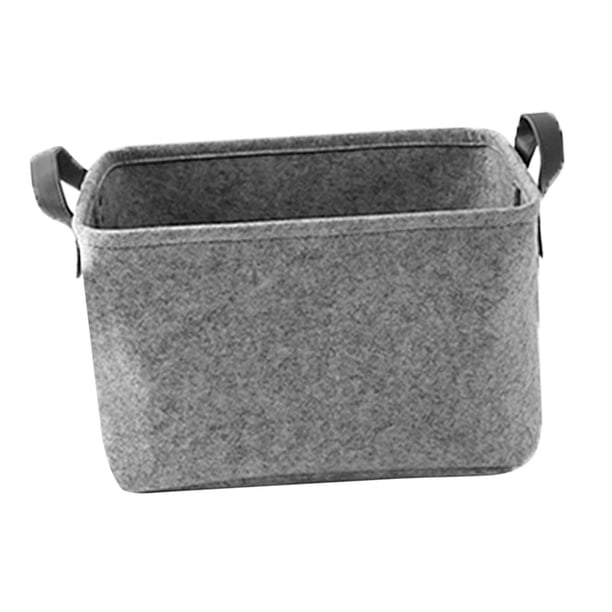 Caja organizadora de juguetes para mascotas, cesta de fieltro con asas, cesta grande multiusos para guardar cosas de cachorros, mantas y ropa de masco Gris claro