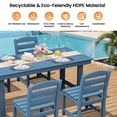 thumbnail image 2 of KINGYES 6 Piece Patio Dining Set, HDPE Outdoor Table and Chairs with Bench, White, 2 of 11