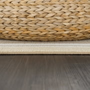 Beverly Rug Indoor Bordered Area Rugs, Non Slip Rubber Backing Modern Living Room Area Rug, Beige, 5x7