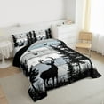 thumbnail image 3 of Homewish Jungle Animal Deer Bedding Comforter Set,Rustic Farmhouse Cabin Twin Comforter Sets,Old Barn Door Bedding Set For Boys Teens,Microfiber Bedroom Decor Reversible,2 Pieces, 3 of 8