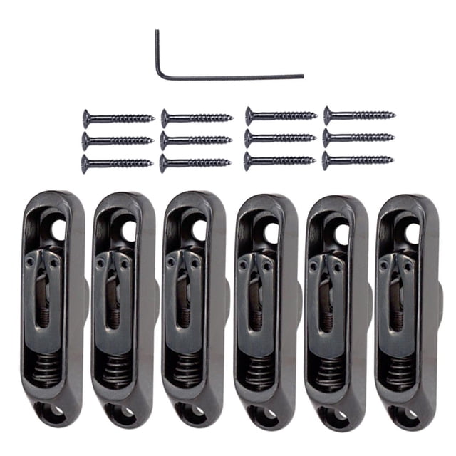 Puente de Cola Individual Hugo 6 Piezas con Llave Hexagonal y Tornillos de Aleación de Zinc Negro