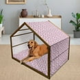 thumbnail image 2 of Fantasy Pet House, Cartoon with Castle and Unicorn Stars Background Cartoon Drawing Style, Outdoor & Indoor Portable Dog Kennel with Pillow and Cover, 5 Sizes, Pale Mauve Brown Pink, by Ambesonne, 2 of 4