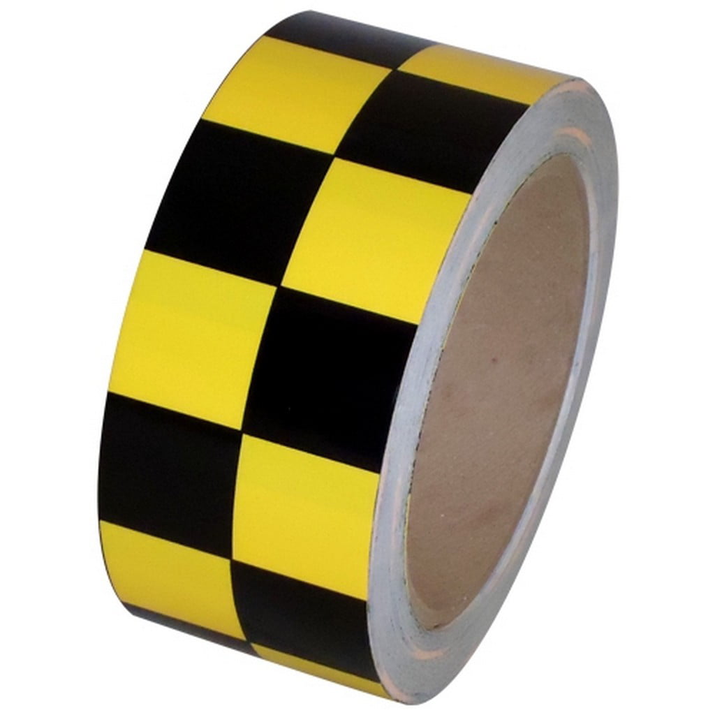 Checkerboard Vinyl Tape 2 x 36 yard Roll Black Yellow 
