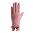 thumbnail image 4 of Dyfzdhu Women Fashion Warm Gloves Outdoor Riding Driving Cute Bow Plus Fleece Touched Screen NonSlip Gloves Pink, 4 of 4