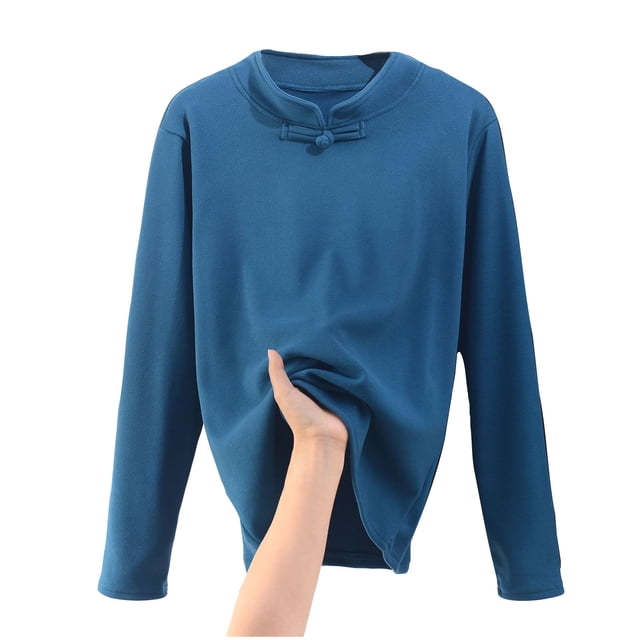 Yuyuzo Hauts de Pyjama pour Femmes Doublés en Molleton Col Roulé Couche de Base sous-Vêtements Thermiques en Molleton