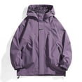 thumbnail image 2 of Mens Full Zip Up Windbreaker Casual Bomber Jacket Hooded Waterproof Tactical Rain Coats Thicken Winter Outerwear, 2 of 4