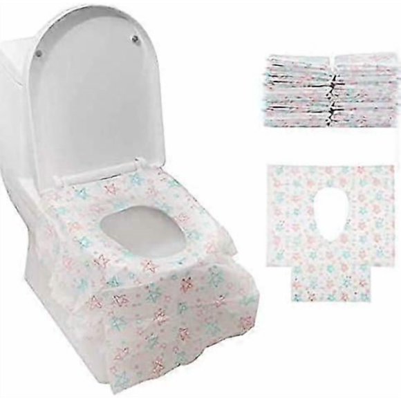 24pcs Paper Toilet Seat Protector Disposable Toilet/Bowl Protectors Antibacterial Toilet Seat Covers for
