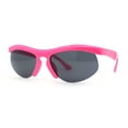 thumbnail image 2 of Unique Trendy 90s Sport Half Rim Plastic Fashion Sunglasses Hot Pink - Black, 2 of 4