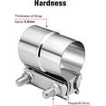 thumbnail image 3 of 2'' Exhaust Clamp,Lap Joint Band Clamp Stainless Steel for Pipes,Mufflers,Catalytic Converters (1, 2.0 inch), 3 of 7