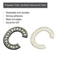 thumbnail image 3 of Uxcell Iron on Decorative Letter C Black White Patch Glitter Alphabet Applique Rhinestone Pearl English Letter 2 Pack, 3 of 6