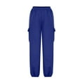 thumbnail image 5 of Womens Fleece Cargo Sweatpants Elastic Waist Casual Baggy Jogger Pants Athletic Cinch Bottom with Pockets, 5 of 5