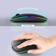 thumbnail image 3 of Wireless Mouse, G12 Slim LED Rechargeable Silent Wireless Mouse for Laptop, 2.4G Portable USB Optical Computer Mouse Wireless Computer Mice, Matte Black, 3 of 6