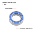 thumbnail image 2 of MR106-2RS Ball Bearings 6mmx10mmx3mm Double Sealed Chrome Steel Blue Cover P6 4pcs, 2 of 4