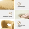 thumbnail image 4 of Upholstered Sherpa Barrel Accent Chair White Cutout Back Armless Wooden Legs Home Bedroom Living Room Office Adult Mustard, 4 of 8