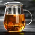 thumbnail image 5 of 2X Taza de Té de 550ML con Filtro de Tapa, Tazas de Café Juego de Té Tazas Bebida de Cerveza Taza de Oficina Vaso de Bebida Transparente Taza de Vidrio Estilo Chino, 5 of 5