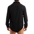 thumbnail image 5 of Miaeowve Mens One-piece Long Sleeve Button Down Collared Formal Shirt Romper Basic Tee Blouse Bodysuit Top Black XL, 5 of 7