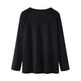 thumbnail image 3 of QAFOPEH Women Dandelion Heart Print V Neck Long Sleeve Top, 3 of 5