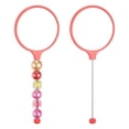 thumbnail image 1 of Uxcell 2 Pack Beadable Mirrors with Handle, 5.7 Inch Long Bead Mirror Bars Removable, Portable Round Hand Mirrors for DIY Jewelry Making and Beaded Crafts (Light Orange-Red), 1 of 7