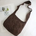 thumbnail image 3 of Xiao Hua Bolso de hombro tejido para mujer, bolso de mano y neceser, elegante bolso de playa de verano, 38 x 2 x 30 cm (negro)., 3 of 4