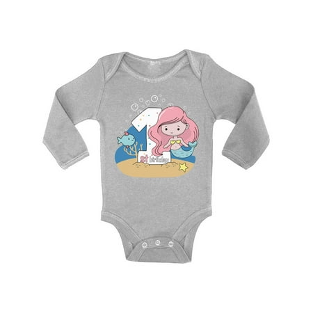 

Awkward Styles 1st Birthday Girl Bodysuit Mermaid One Piece for Newborn Baby Bodysuit Mermaid Gifts for 1 Year 1st Birthday Girl One Piece Top Baby Girl 1st Birthday Party I m One Bodysuit for Baby
