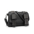 thumbnail image 2 of Bolso bandolera con remaches de calavera punk para mujer, estilo gótico, de piel sintética, con cadena, 2 of 7