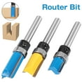 thumbnail image 2 of 3pcs 1/4” Shank Flush Trim Router Bit Carbide Template Trimming Bit Carpenter Woodworking Milling Cutter Tool for Slotting Carving Cutting Milling, 2 of 9