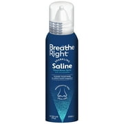 Breathe Right Sparkling Saline Nasal Rinse Spray – Effervescent, Drug-Free Relief from Stuffy Nose Due to Cold or Allergy, 1 Can, 4 0z