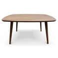 thumbnail image 3 of Lisonu Kalen Modern Square Coffee Table, 35.5" Contemporary Solid Wood Center Table with Open Base Design for Living Room, Walnut Finish, 3 of 9
