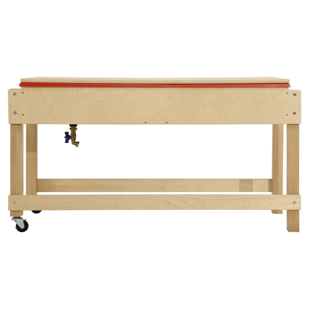 Wood Designs Sand and Water Sensory Play Table, Drainable Plastic Tub with Lid, Sturdy Birch Plywood Built for Kids, Daycare, Classroom 46" W x 17" D