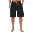 thumbnail image 1 of INSPIRE CHIC Men's Shorts Summer Drawstring Elastic Waist Solid Beach Board Swim Shorts 34 Black, 1 of 6