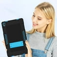 thumbnail image 6 of SOATUTO for Lenovo P11 Plus Case With Tempered Glass Screen Protector / Shockproof Kids Friendly Case Built in Stand For Lenovo P11 Plus / P11 2021 Model TB-J606F TB-J606X TB-J616F - Black+Blue/2 Pcs, 6 of 7