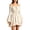 Beige, variant on Halloween Mini Dress Women Off-The-Shoulder Long Bell Sleeve Smocked Waist Ruffle Asymmetrical Flowy A-Line for Party Costume Club Boho Short Dress